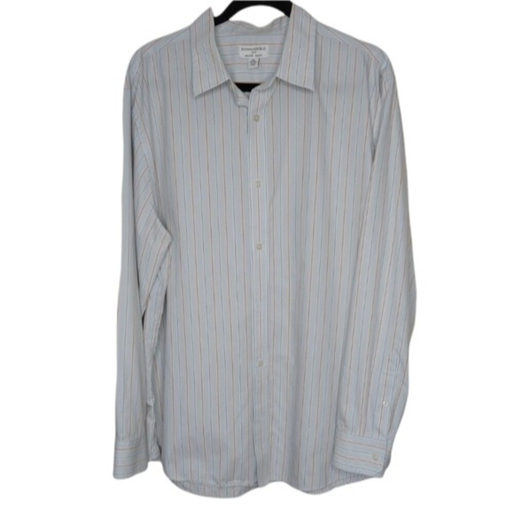 Banana Republic Men's Size XXL Non Iron Cotton Slim Fit  Striped Shirt